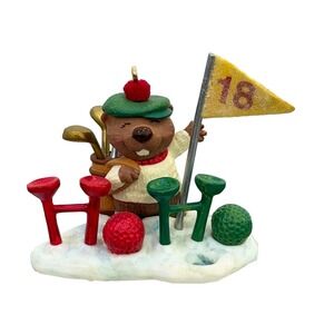 Golf Gopher Christmas Ornament 18th Hole Golfing 2003 Hallmark Golf Clubs
